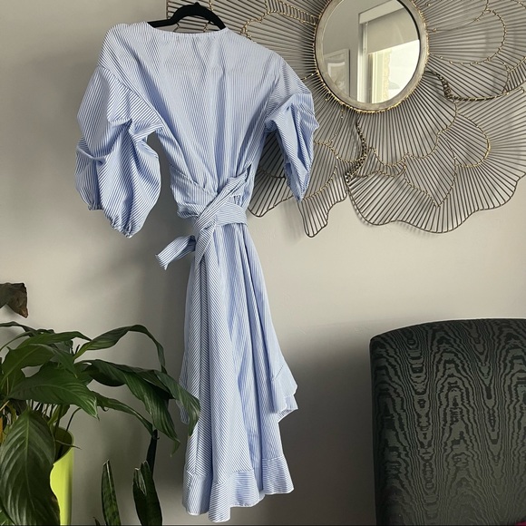 Stunning blue and white striped high low summer dress beach dress yacht dress - Picture 11 of 11